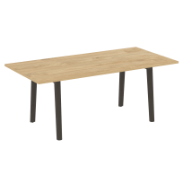 Onix Wood Direct Стол переговорный OW.PRG-19 Белый бриллиант/Дуб светлый/Белый металл 1980*980*750 Onix Wood Direct Стол переговорный OW.PRG-19 Белый бриллиант/Дуб светлый/Белый металл 1980*980*750