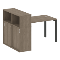 Metal System Quattro Стол офисный с шкафом-купе на П-образном м/к 50БП.РС-СШК-3.2 Т Вяз/Мокко металл 1610×1120×1098 Metal System Quattro Стол офисный с шкафом-купе на П-образном м/к 50БП.РС-СШК-3.2 Т Вяз/Мокко металл 1610×1120×1098