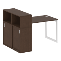 Metal System Quattro Стол офисный с шкафом-купе на О-образном м/к 50БО.РС-СШК-3.2 Т Вяз/Мокко металл 1610×1120×1098 Metal System Quattro Стол офисный с шкафом-купе на О-образном м/к 50БО.РС-СШК-3.2 Т Вяз/Мокко металл 1610×1120×1098