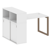 Metal System Quattro Стол офисный с шкафом-купе на О-образном м/к 50БО.РС-СШК-3.2 Т Вяз/Мокко металл 1610×1120×1098 Metal System Quattro Стол офисный с шкафом-купе на О-образном м/к 50БО.РС-СШК-3.2 Т Вяз/Мокко металл 1610×1120×1098