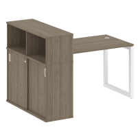 Metal System Quattro Стол офисный с шкафом-купе на О-образном м/к 50БО.РС-СШК-3.2 Т Вяз/Мокко металл 1610×1120×1098 Metal System Quattro Стол офисный с шкафом-купе на О-образном м/к 50БО.РС-СШК-3.2 Т Вяз/Мокко металл 1610×1120×1098