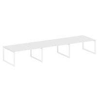 Metal System Quattro Перег. стол (3 столешницы) на О-оразном м/к 50БО.ПРГ-3.4 Акация/Антрацит металл 4800*1235*750