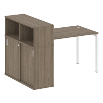 Metal System Quattro Стол офисный с шкафом-купе на П-образном м/к 40БП.РС-СШК-3.2 Т Вяз/Мокко металл 1610×1120×1098 Metal System Quattro Стол офисный с шкафом-купе на П-образном м/к 40БП.РС-СШК-3.2 Т Вяз/Мокко металл 1610×1120×1098