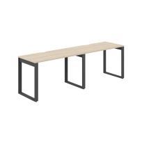 Стол-бенч 2-х местный s-b-s с вырезом Allegro / 2400×600×750 / Профиль О-образный: 70×20 / Металлокаркас: Антрацит / Столешница: Белый / AG.171.WH.V.72.AN