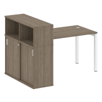 Metal System Quattro Стол офисный с шкафом-купе на П-образном м/к 50БП.РС-СШК-3.2 Т Вяз/Мокко металл 1610×1120×1098 Metal System Quattro Стол офисный с шкафом-купе на П-образном м/к 50БП.РС-СШК-3.2 Т Вяз/Мокко металл 1610×1120×1098