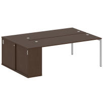 Metal System Quattro Р. ст. с шкафом-купе на П-образном м/к 40БП.РС-СШК-1.5 Т Акация/Антрацит металл 2210*1475*750