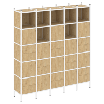 Loft Прямой стеллаж наборный VR.L-10 Тиквуд тёмный/Белый металл 2110×446×2280 Loft Прямой стеллаж наборный VR.L-10 Тиквуд тёмный/Белый металл 2110×446×2280