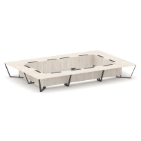 Стол для переговоров прямоугольный Steel Meet KD-PR.B.SP-26K2 / Тиквуд Светлый – Металл Антрацит / 6000×4000×750