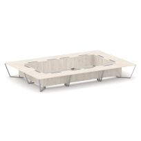 Стол для переговоров прямоугольный Steel Meet KD-PR.B.SP-26K2 / Тиквуд Светлый – Металл Серый / 6000×4000×750 Стол для переговоров прямоугольный Steel Meet KD-PR.B.SP-26K2 / Тиквуд Светлый – Металл Серый / 6000×4000×750