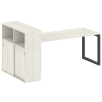 Metal System Quattro Стол офисный с шкафом-купе на О-образном м/к 50БО.РС-СШК-3.5 Т Вяз/Мокко металл 2210×1120×1098 Metal System Quattro Стол офисный с шкафом-купе на О-образном м/к 50БО.РС-СШК-3.5 Т Вяз/Мокко металл 2210×1120×1098