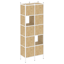 Loft Прямой стеллаж наборный VR.L-05 Тиквуд тёмный/Белый металл 862×446×1869