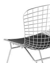 Стул обеденный Bertoia хромированный с черной подушкой 4 шт