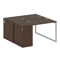 Metal System Quattro Р. ст. с шкафом-купе на О-образном м/к 40БО.РС-СШК-1.1 Т Акация/Антрацит металл 1410*1475*750