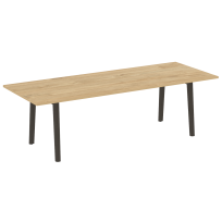 Onix Wood Direct Стол переговорный OW.PRG-25 Белый бриллиант/Дуб светлый/Белый металл 2580*980*750 Onix Wood Direct Стол переговорный OW.PRG-25 Белый бриллиант/Дуб светлый/Белый металл 2580*980*750