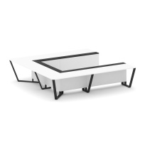 Стол для переговоров П-образный Steel Meet KM-PR.B.SP-11P / Тиквуд Светлый – Графит Глянец – Металл Черный / 3200×3200×750 Стол для переговоров П-образный Steel Meet KM-PR.B.SP-11P / Тиквуд Светлый – Графит Глянец – Металл Черный / 3200×3200×750