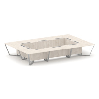 Стол для переговоров прямоугольный Steel Meet KD-PR.B.SP-20K / Тиквуд Светлый – Металл Серый / 4800×3200×750 Стол для переговоров прямоугольный Steel Meet KD-PR.B.SP-20K / Тиквуд Светлый – Металл Серый / 4800×3200×750