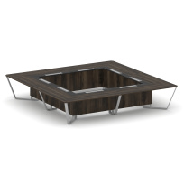 Стол для переговоров квадратный Steel Meet KM-PR.B.SP-20K2 / Тиквуд Светлый – Графит Глянец – Металл Серый / 4000×4000×750 Стол для переговоров квадратный Steel Meet KM-PR.B.SP-20K2 / Тиквуд Светлый – Графит Глянец – Металл Серый / 4000×4000×750