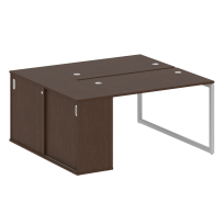 Metal System Quattro Р. ст. с шкафом-купе на О-образном м/к 40БО.РС-СШК-1.2 Т Акация/Антрацит металл 1610*1475*750