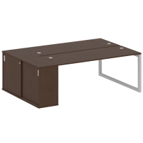 Metal System Quattro Р. ст. с шкафом-купе на О-образном м/к 50БО.РС-СШК-1.5 Т Акация/Антрацит металл 2210*1475*750