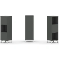 Стеллаж-перегородка двухсторонний средний трёхъярусный Style Project SN.NSD-311 Тиквуд Светлый/Металл Белый 387×400×1248
