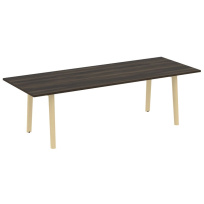 Onix Wood Direct Стол переговорный OW.PRG-25 Белый бриллиант/Дуб светлый/Белый металл 2580*980*750 Onix Wood Direct Стол переговорный OW.PRG-25 Белый бриллиант/Дуб светлый/Белый металл 2580*980*750