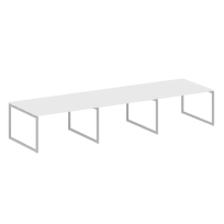 Metal System Quattro Перег. стол (3 столешницы) на О-оразном м/к 40БО.ПРГ-3.3 Акация/Антрацит металл 4200*1235*750