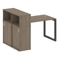 Metal System Quattro Стол офисный с шкафом-купе на О-образном м/к 50БО.РС-СШК-3.2 Т Вяз/Мокко металл 1610×1120×1098 Metal System Quattro Стол офисный с шкафом-купе на О-образном м/к 50БО.РС-СШК-3.2 Т Вяз/Мокко металл 1610×1120×1098