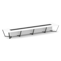 Стол для переговоров прямоугольный Steel Meet KM-PR.B.SP-20 / Тиквуд Светлый – Графит Глянец – Металл Антрацит / 6400×1600×750 Стол для переговоров прямоугольный Steel Meet KM-PR.B.SP-20 / Тиквуд Светлый – Графит Глянец – Металл Антрацит / 6400×1600×750