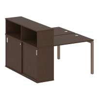 Metal System Quattro Р. ст. с шкафом-купе на П-образном м/к 50БП.РС-СШК-2.1 Т Акация/Антрацит металл 1410*1475*1098