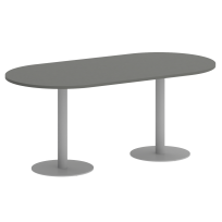 Home Office Стол овальный VR.SP-5-180.1 Тиквуд тёмный/Белый металл 1800*900*753 Home Office Стол овальный VR.SP-5-180.1 Тиквуд тёмный/Белый металл 1800*900*753