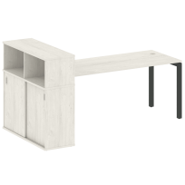 Metal System Quattro Стол офисный с шкафом-купе на П-образном м/к 50БП.РС-СШК-3.5 Т Вяз/Мокко металл 2210×1120×1098 Metal System Quattro Стол офисный с шкафом-купе на П-образном м/к 50БП.РС-СШК-3.5 Т Вяз/Мокко металл 2210×1120×1098