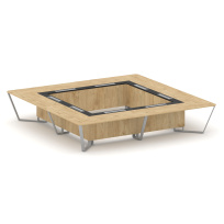 Стол для переговоров квадратный Steel Meet KM-PR.B.SP-20K2 / Тиквуд Светлый – Графит Глянец – Металл Серый / 4000×4000×750 Стол для переговоров квадратный Steel Meet KM-PR.B.SP-20K2 / Тиквуд Светлый – Графит Глянец – Металл Серый / 4000×4000×750
