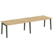 Onix Wood Стол переговорный (2 столешницы) OW.PRG-2.4 Белый бриллиант/Дуб светлый/Белый металл 3160*980*750 Onix Wood Стол переговорный (2 столешницы) OW.PRG-2.4 Белый бриллиант/Дуб светлый/Белый металл 3160*980*750