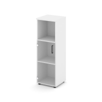 Шкаф для документов средний узкий левый со стеклянной дверью Style Project SN.STU.E-202(L) / Белый – Тиквуд Светлый – Прозрачный – Черные ручки / 400×400×1203 Шкаф для документов средний узкий левый со стеклянной дверью Style Project SN.STU.E-202(L) / Белый – Тиквуд Светлый – Прозрачный – Черные ручки / 400×400×1203
