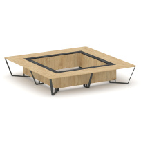 Стол для переговоров квадратный Steel Meet KM-PR.B.SP-20K2 / Тиквуд Светлый – Графит Глянец – Металл Антрацит / 4000×4000×750 Стол для переговоров квадратный Steel Meet KM-PR.B.SP-20K2 / Тиквуд Светлый – Графит Глянец – Металл Антрацит / 4000×4000×750